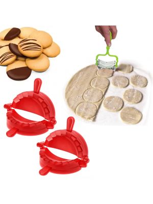 Форми для ліплення пельменів з роликовим ножем для вирізування з тіста кругів для вареників, пельменів, печива