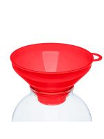 Воронка пластиковая с широкой горловиной лейка для банок с широким горлом для консервирования Ø 15.5 см Красная