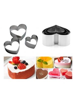 Набір металевих форм для десертів, тістечок, тіста (викладки/вирубки) в формі сердець