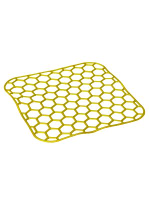Килимок для раковини мийки еластичний прямокутний силіконовий 28 х 28 см Жовтий