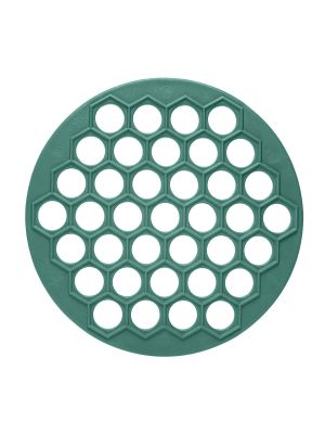 Пластикова пельменниця (форма для приготування пельменів) Ø26 см Зелена