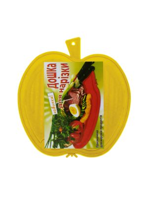 Доска разделочная пластиковая для нарезки мяса, рыбы, овощей и фруктов в форме яблока (220х210 мм) Желтая