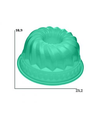 Форма силіконова для випікання кексів із втулкою 23.2 x 10.9 см Зелена