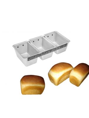 Форма потрійна хлібна для випічки бородинського хліба 11Д алюміній (17.5x12x9 см)