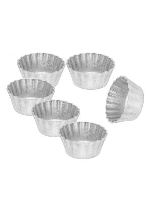 Набір із 6 форм алюмінієвих для випікання кексів "Ромашка" 8x5.5x3.7 см