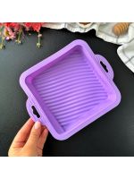 Форма квадратная силиконовая для выпечки кексов, тортов, пирогов и пирожных  18х18 см Фиолетовый
