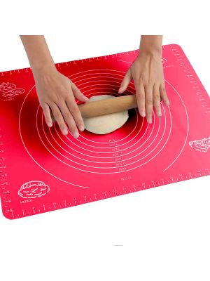 Силиконовый кондитерский коврик для раскатки теста 40x50 см Красный