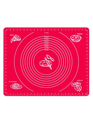 Силиконовый кондитерский коврик для раскатки теста 40x50 см Красный