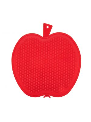 Дошка обробна пластикова для нарізування м'яса, риби, овочів і фруктів у формі яблука (220х210 мм) Червона
