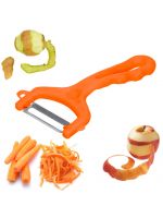 Нож экономка овощечистка зубчатая для тонкой чистки овощей и фруктов с маленькими зубчиками Оранжевый