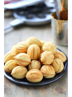 Орешница форма для выпечки крупных орешков со сгущенкой со съемными ручками (8 орехов) + цветок