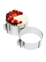 Розсувна кругла форма кільце для випікання та збирання бенто-тортів та викладки салатів 12-20 см висота 5 см