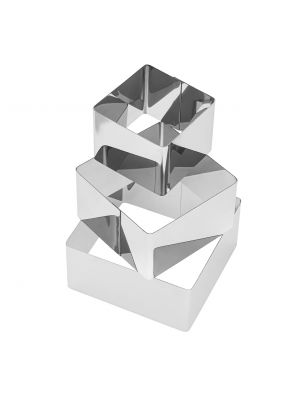 Набір квадратних металевих форм викладки/вирубки салатів та гарніру (3 квадрати)