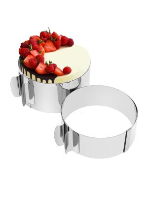 Раздвижная круглая форма кольцо для выпечки и сборки бенто-тортов и выкладки салатов 12-20 см 6.5