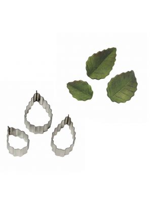 Каттеры кондитерские металлические "Листья Розы" набор из 3 форм