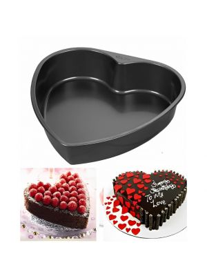 Форма тефлонова чорна у вигляді серця для тортів та пирогів 23x22.5x3.5 см