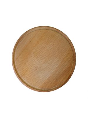Дошка для піци кухонна дерев'яна обробна з бука з обідком Ø 28 см