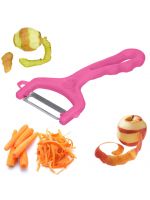 Нож экономка овощечистка зубчатая для тонкой чистки овощей и фруктов с маленькими зубчиками Розовый